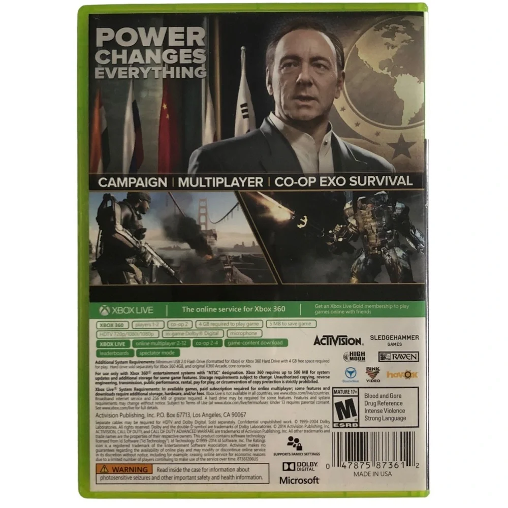 𝅺Xbox 360 Call Of Duty Advanced Warfare